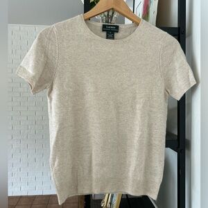 Lauren Ralph Lauren short-sleeve cashmere sweater Oatmeal Classic sz Small